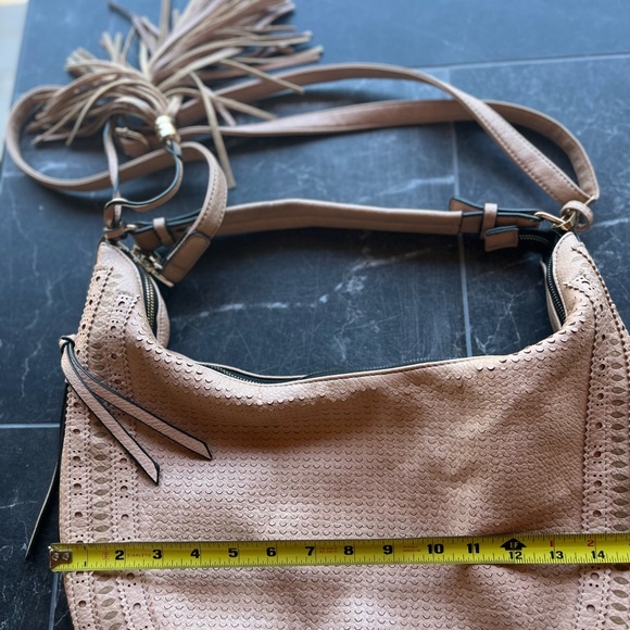 Vegan Nude Color Cross Body Bag , Half Moon - Picture 9 of 13